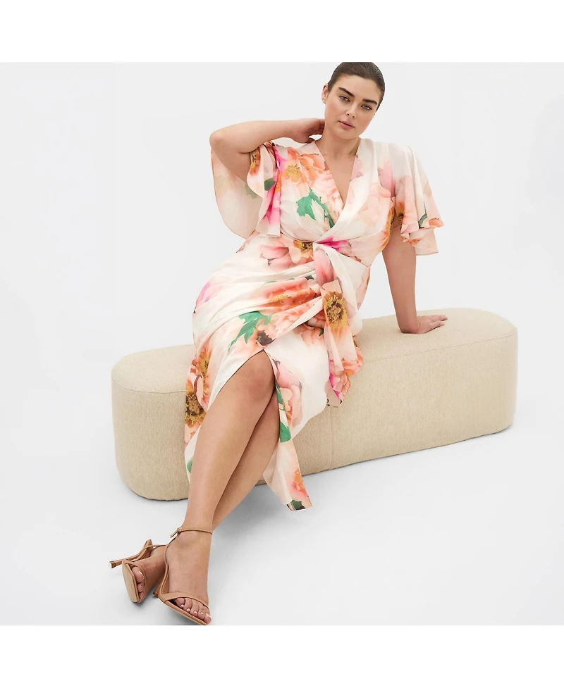 City Chic Women's Braelynn Garden Print Maxi Dress