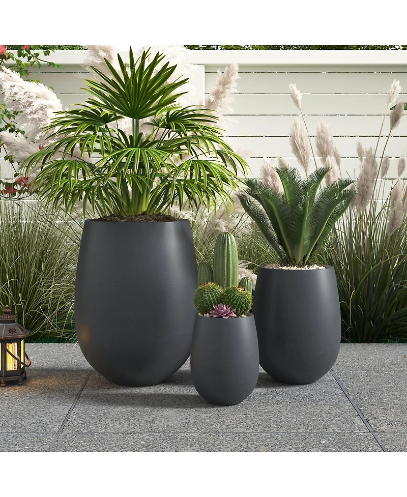 Streamdale Furniture Lightweight Round Outdoor Planter Set