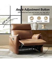 Hulala Home Alanson Faux Leather Oversized Manual Recliner