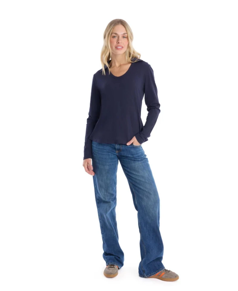 Wilt Clothing Women's Scoop Neck Long Sleeve Polo Tee