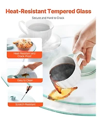 Sugift 20 in Tempered Glass Lazy Susan With 360 Rotation for Dining and Events