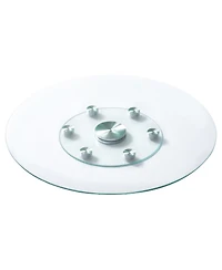Sugift 30 in Tempered Glass Lazy Susan with 360-degree Rotation for Dining and Gatherings
