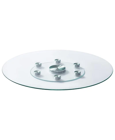 Sugift 30 in Tempered Glass Lazy Susan with 360-degree Rotation for Dining and Gatherings