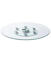 Sugift 30 in Tempered Glass Lazy Susan with 360-degree Rotation for Dining and Gatherings