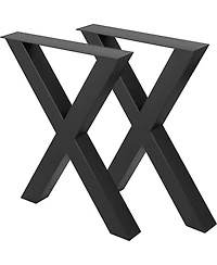Sugift Steel Table Legs Set of 2, 28" Height, 30" Wide, Heavy Duty X Frame