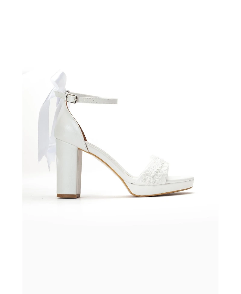 Forever & Always Shoes Women's Vivienne Back Bow Wedding Heel