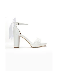 Forever & Always Shoes Women's Vivienne Back Bow Wedding Heel