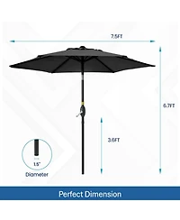 Mondawe 7.5 Ft Market Patio Umbrella with Crank & 45degree(s) Tilt (No Base)