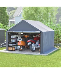 Mondawe 10' x 10' Outdoor Storage Shelter with Roll-Up Door and Steel Frame for Garden Tools