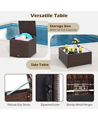 Gymax 8 Pcs Wicker Patio Furniture Set Rattan Sectional Sofa Set w/ Cushions