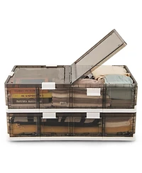 Gouun 2-Pack Under-Bed Rolling Storage Containers with 44 lbs Capacity and Folding Design