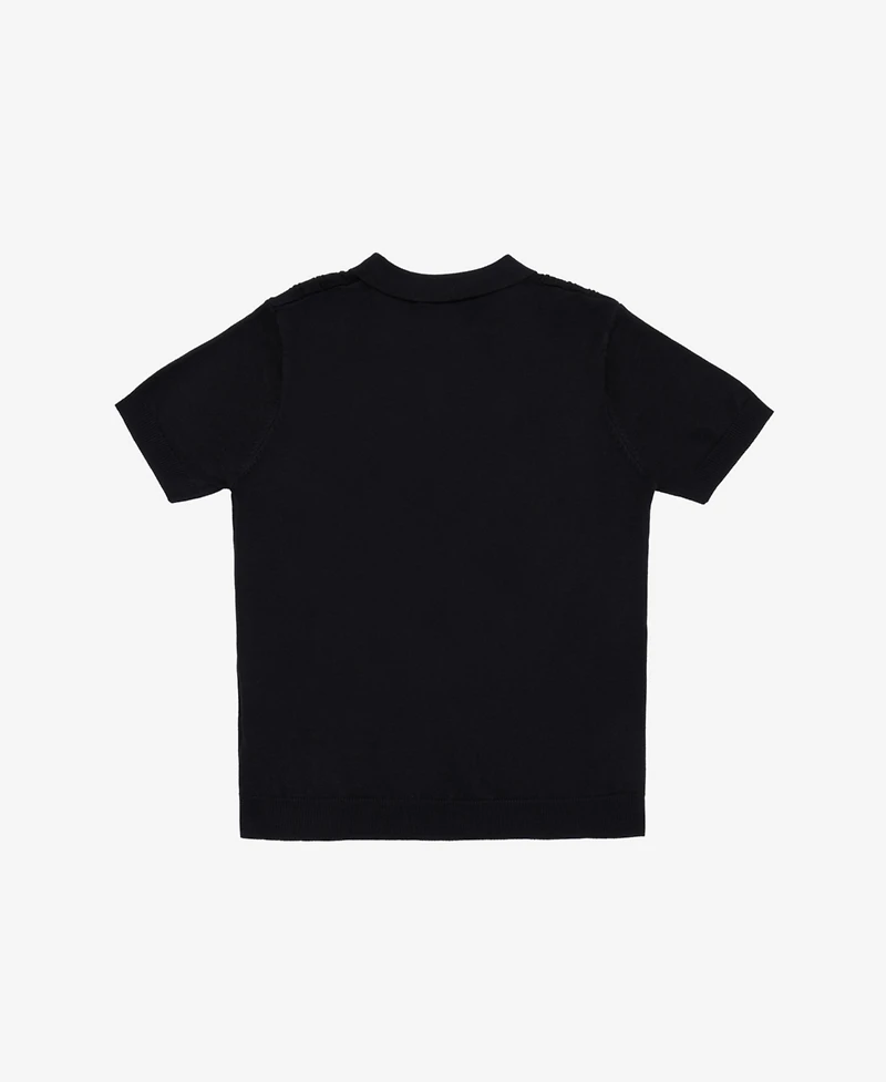 Xray Boys 4-18 Cable Knit Short Sleeve Johnny Collar Sweater Polo