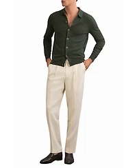 Reiss Men's Wool V-Stitch Button-Through Cardigan Sweater