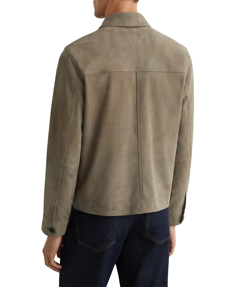 Reiss Men's Suede Patch-Pocket Worker Jacket