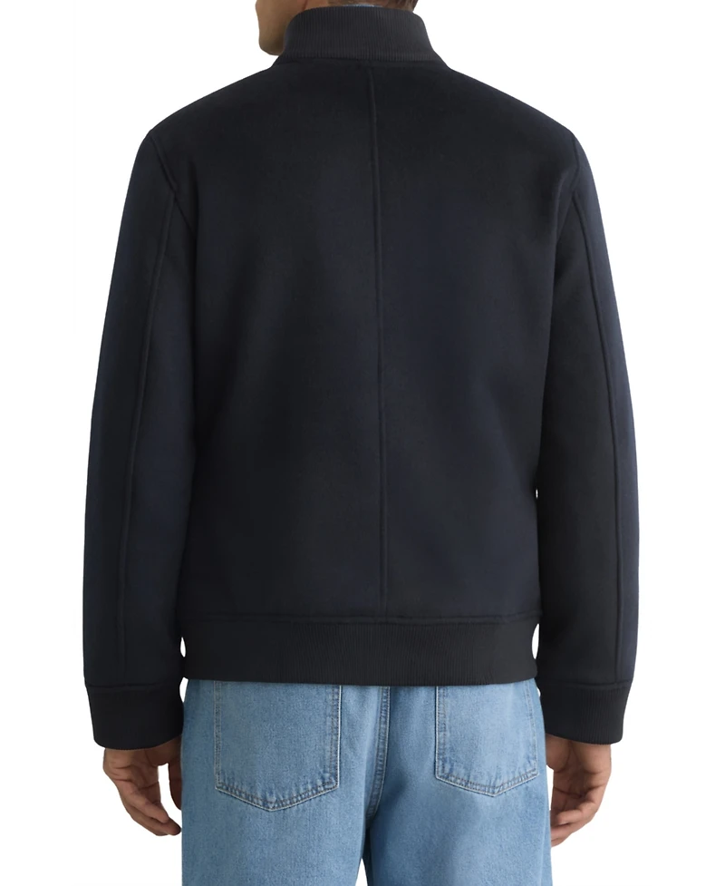 Reiss Men's Wool-Blend Funnel-Neck Bomber Jacket