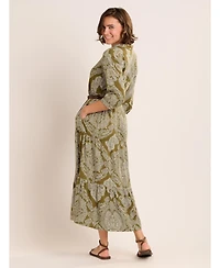 Brakeburn Women's Chara Tiered Maxi Shirt Dress