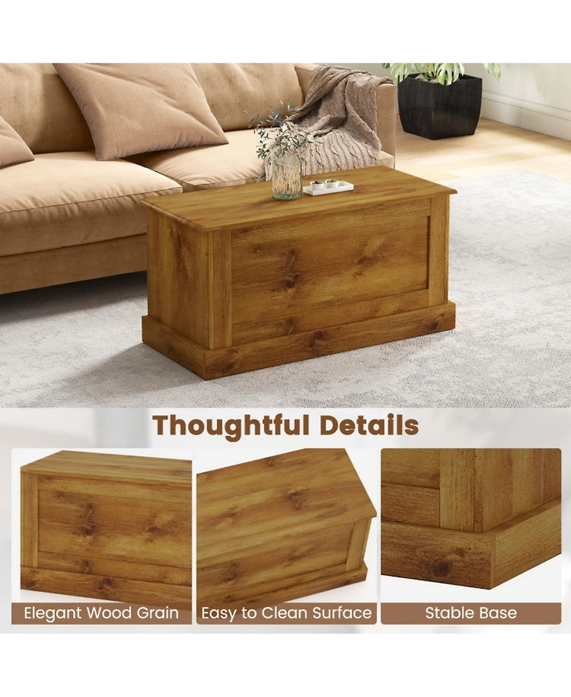Gouun Large Storage Chest with Safety Metal Hinge and 44 lbs Capacity