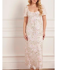 Needle & Thread Women's Dream Garland Puff Sleeve Ankle Gown