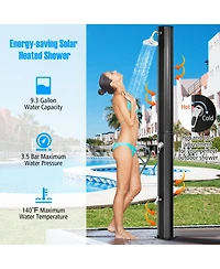 Gouun Adjustable Outdoor Solar Heating Shower Head, Portable Poolside Rinse Station