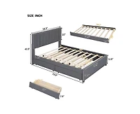 Lucky One Full Size Upholstered Platform Bed with 2 Drawers and 1 Twin Size Trundle