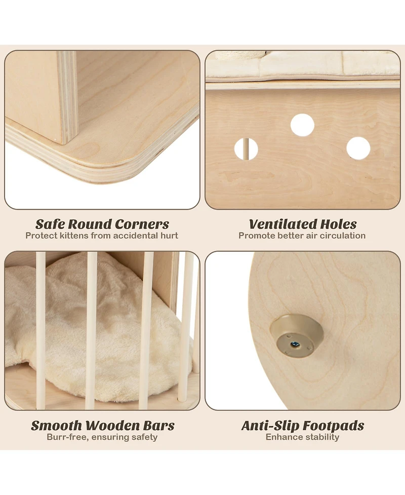 Cozito Cat Tree 55 in Multi-Level with Washable Cushions Hammock