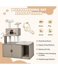 Cozito Cat Tower 2-in-1 Modern with Hidden Litter Box Enclosure