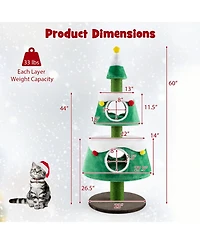 Cozito Cat Tree Christmas Tower with 2 Condos Scratching Posts