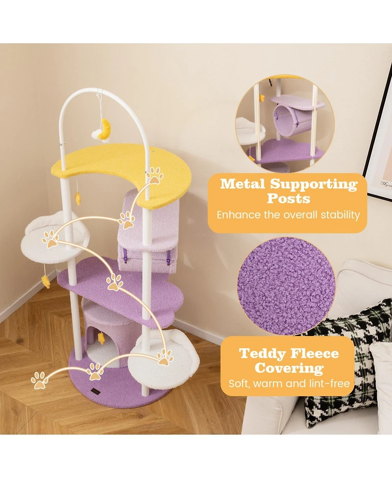 Cozito Cat Tower 62 in with Metal Frame and Jumping Platforms