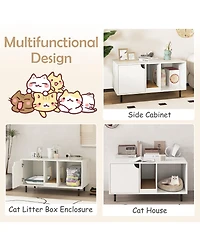 Cozito Cat Litter Box Enclosure 40 in for 2 Cats with Scratcher