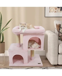 Cozito Cat Tree 24 in Space-Saving with Perch and 2 Condos