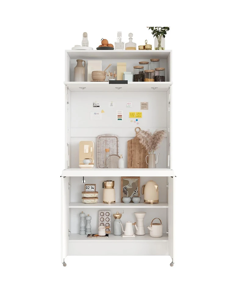 Streamdale Furniture Multifunctional Kitchen Pantry with Hutch and Workstation