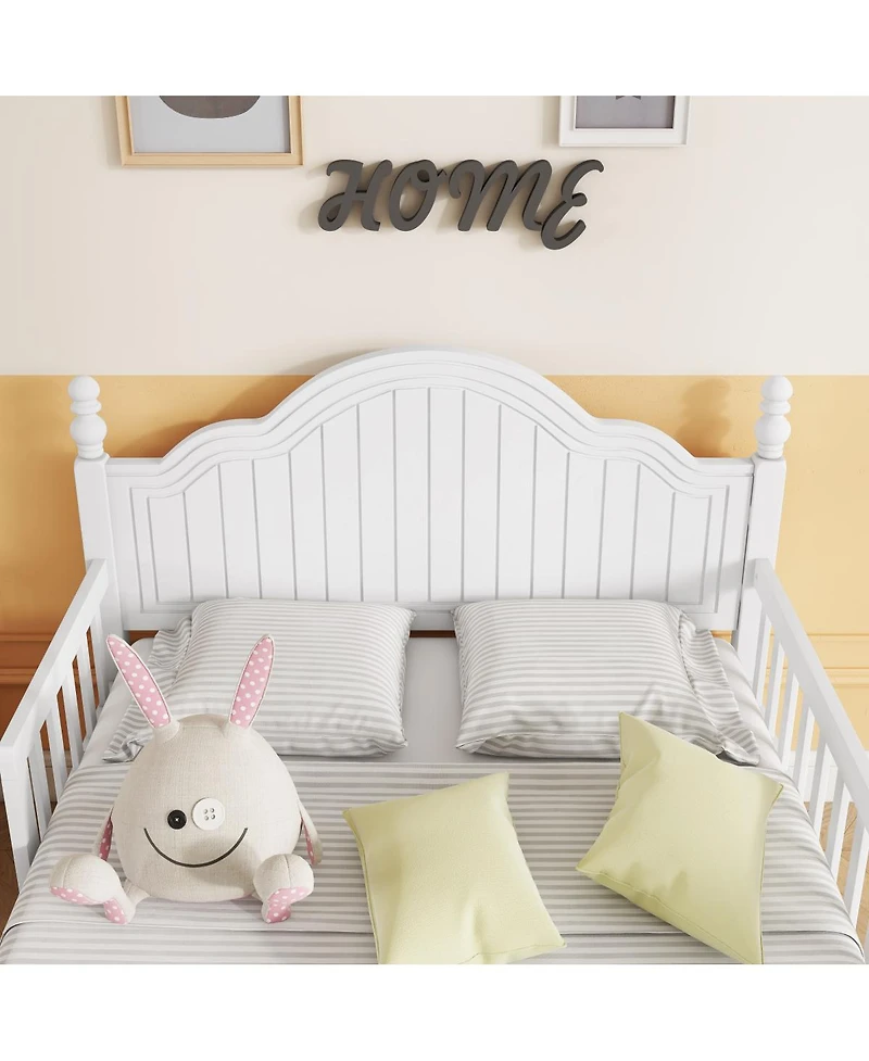 Streamdale Furniture Wood Twin Platform Bed with Headboard/Footboard