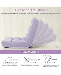 Gouun 14-Position Adjustable Floor Chair with Velvet Cushion and Foldable Design