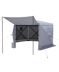 Gouun Pop Up 6-Sided Gazebo Screen Tent 12x12 ft with Removable Top, Carry Bag and Mosquito Netting