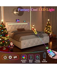 Lucky One Bed Frame with Led Light and 4 Storage Drawers