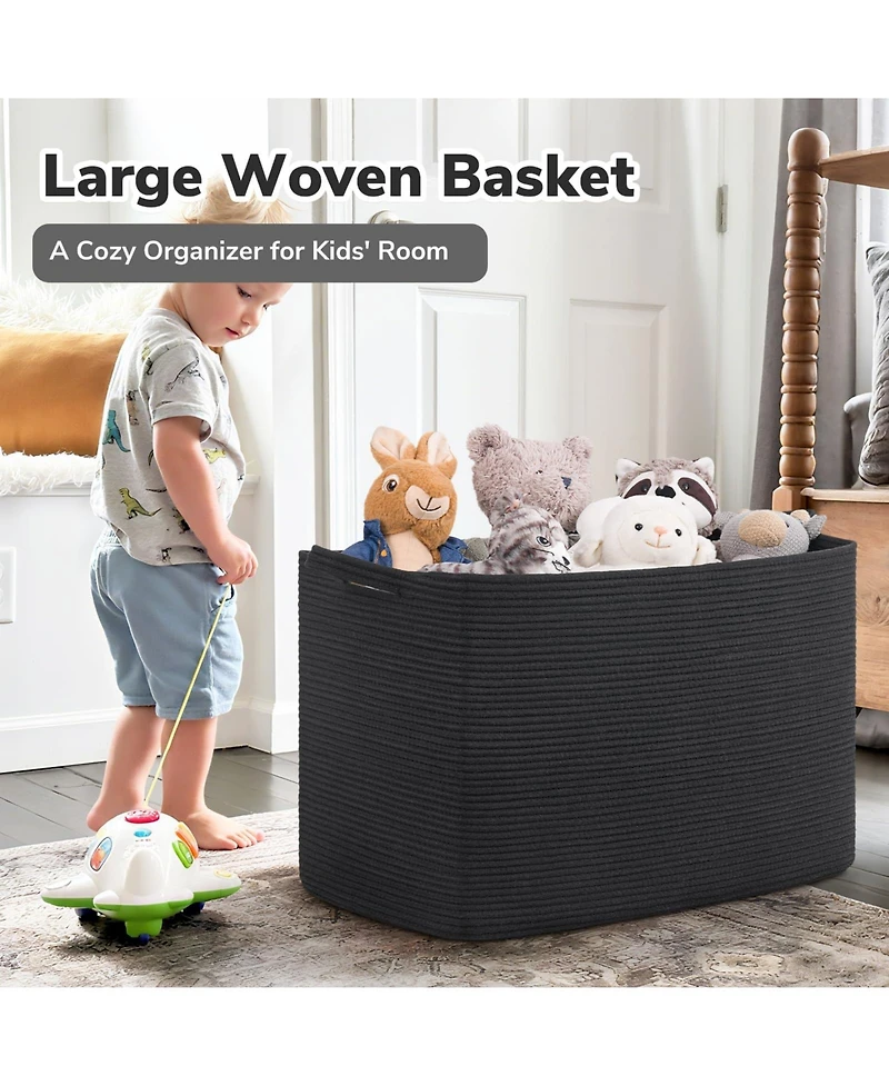 Gnuadz Woven Rope Storage Basket Rectangle