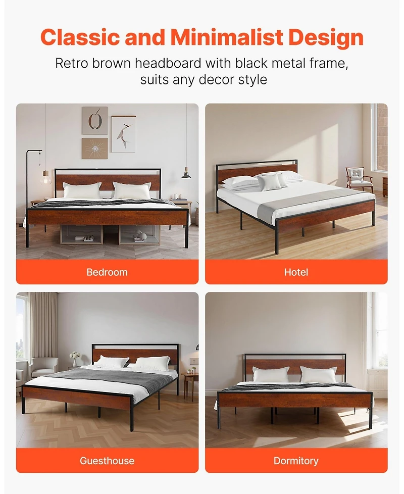 Gouun Platform Bed Frame with Storage and Noise Free Design