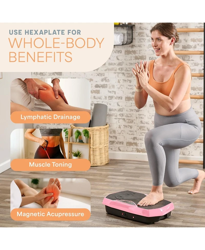 Lifepro Vibration Plate Exercise Machine with Magnetic Acupoints – Full Body Vibration Platform Lymphatic Drainage Massager