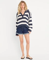 Good American Women's Girlfriend Mid-Rise Denim Shorts