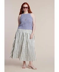 Eloquii Women's Open Stitch Racer Tank