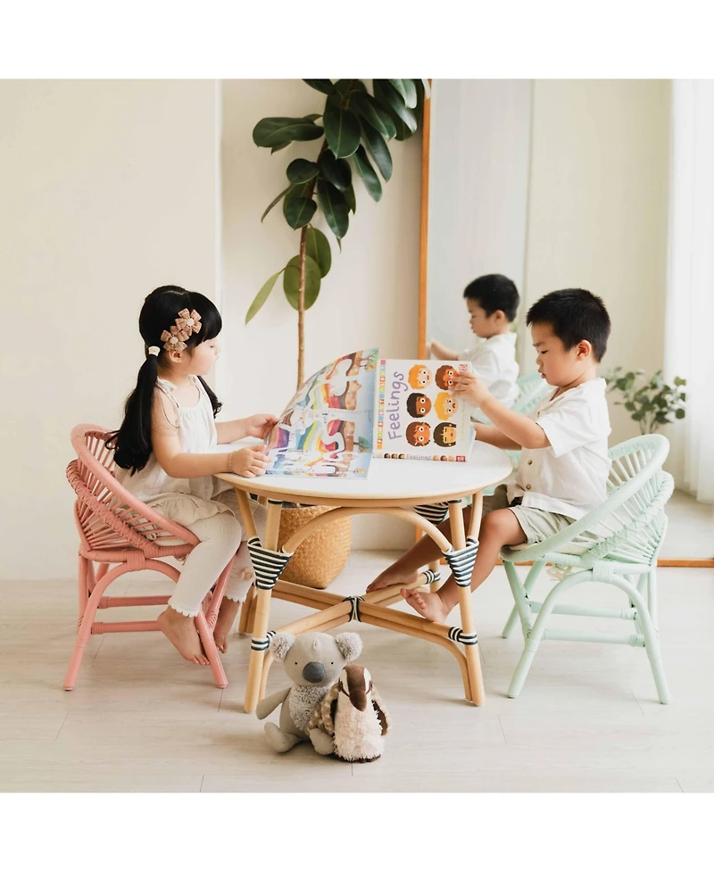 Momiji Maya Handcrafted Rattan Kids Chair with cushion