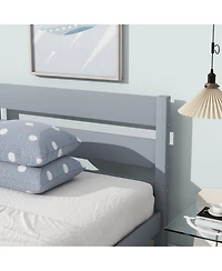 Sailvan Rubber Wood Platform Bed Frame with Headboard and Footboard, Space-Saving Design