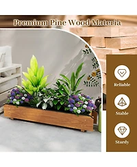 Gymax Wooden Raised Garden Bed w/ Drainage Holes Liner for Vegetable Flower Herb