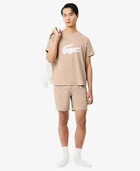 Lacoste Men's Crewneck Short-Sleeve T-Shirt and Pajama Shorts, 2-Piece Set
