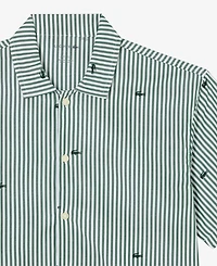 Lacoste Men's Striped Short-Sleeve Shirt and Pajama Shorts, 2-Piece Set