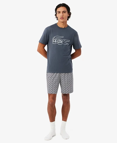 Lacoste Men's Short-Sleeve T-Shirt and Pajama Shorts, 2-Piece Set