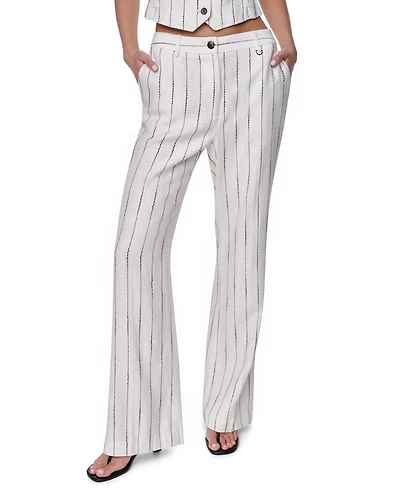 Dkny Women's Heavy Top Stitch Striped Pants