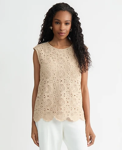 Kasper Women's Crocheted Sleeveless Top, Regular & Petite