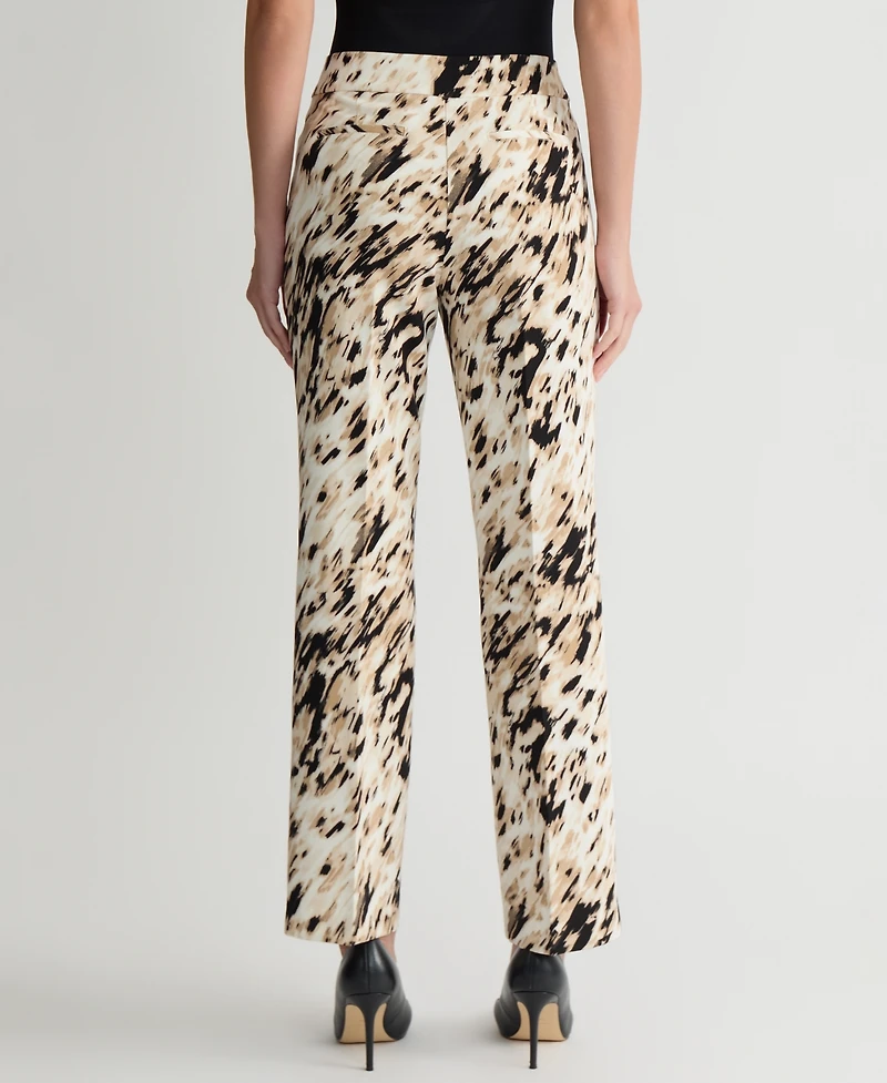 Kasper Women's Animal-Print Straight-Leg Pants