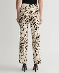 Kasper Women's Animal-Print Straight-Leg Pants